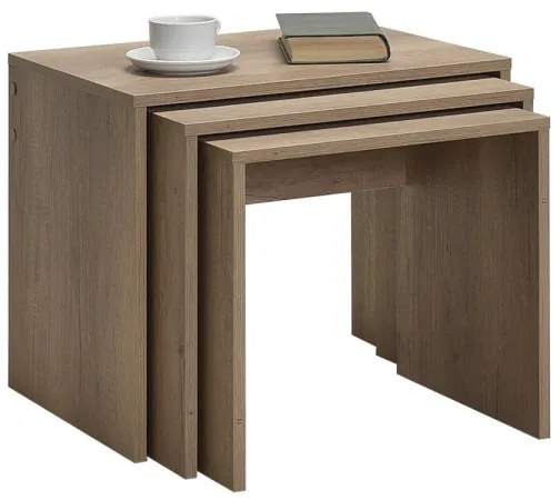 SET 3x măsuță de cafea maro