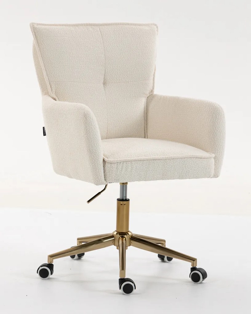 HR250CROSS Scaun Crem Boucle Bază Aurie