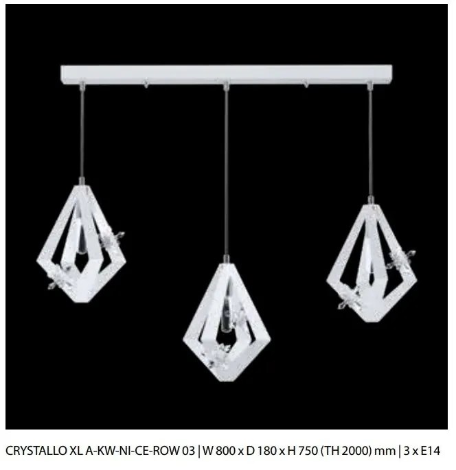 Lustra moderna cu 3 pendule design LUX realizat manual CRYSTALLO XL