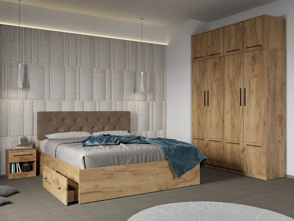 Set mobila dormitor 4 piese Stejar Levi C22