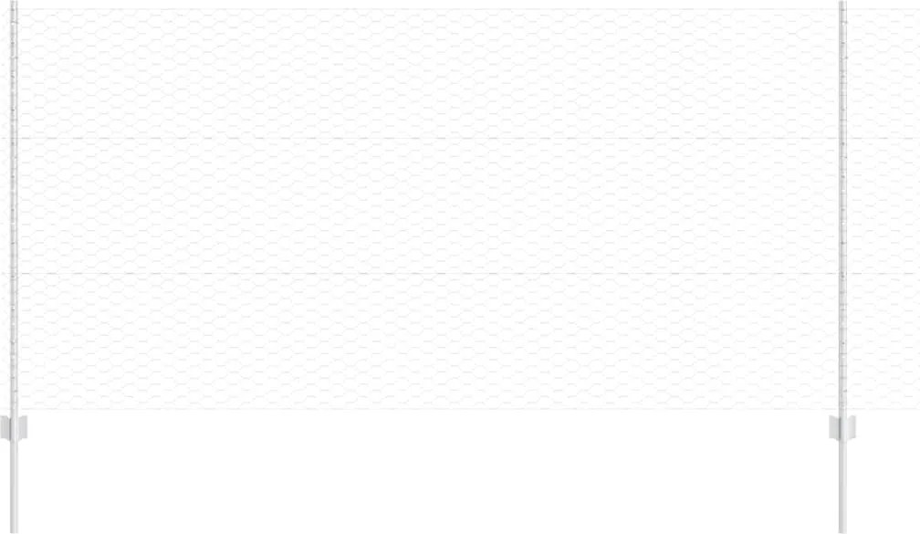 vidaXL Gard cu Stâlp Argintiu 1,2 x 50 m Oțel