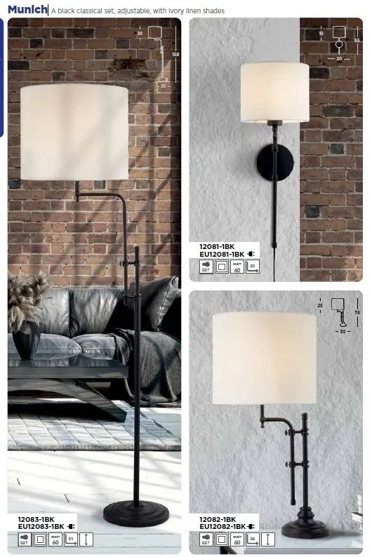 Veioza, Lampa de podea moderna cu brat reglabil Munich