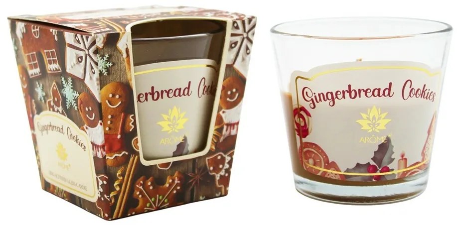 Lumânare parfumată în sticlă Arome Ginger BreadCookies, 120 g