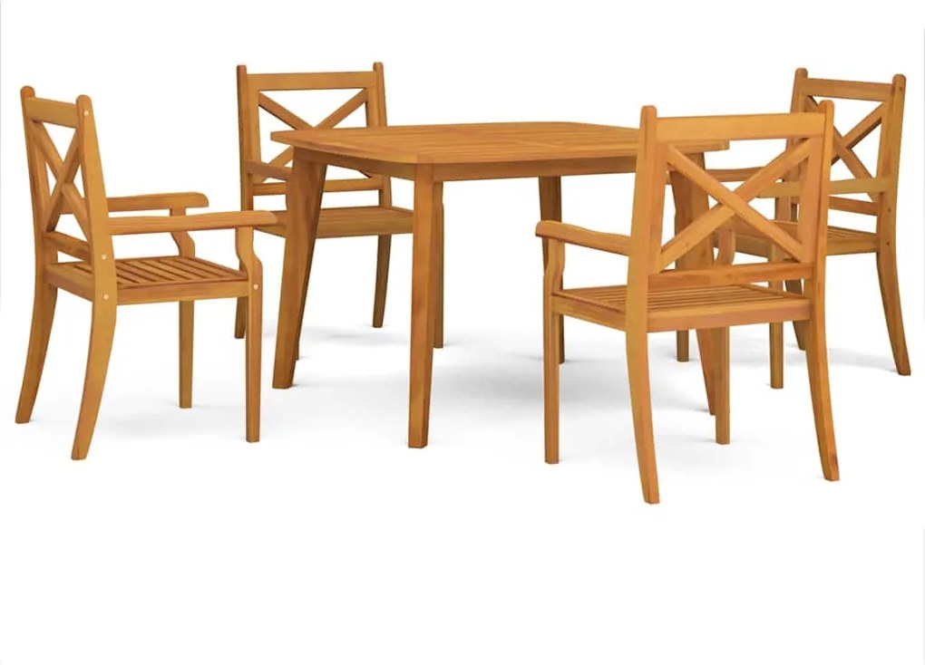 vidaXL Set mobilier de grădină, 5 piese, lemn masiv de acacia
