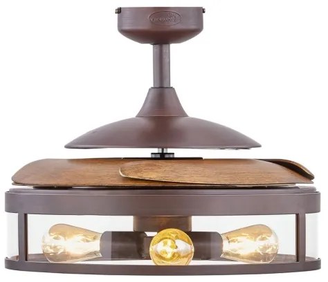Ventilator LED de tavan CLASSIC FANAWAY 212925 3xE27/4W/230V maro + telecomandă
