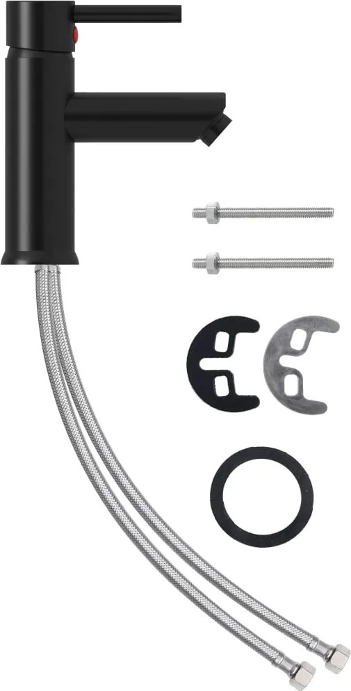 vidaXL Robinet chiuvetă de baie, negru, 130x176 mm