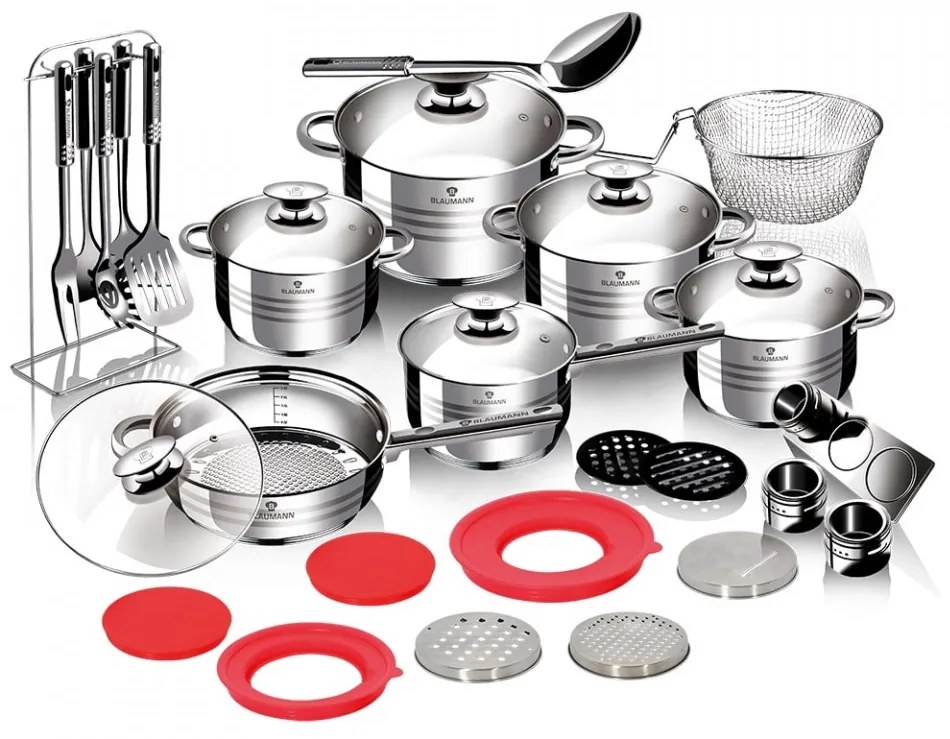 Set oale si tigai otel inoxidabil (32 piese) Jumbo Gourmet Line Blaumann BL 3168B