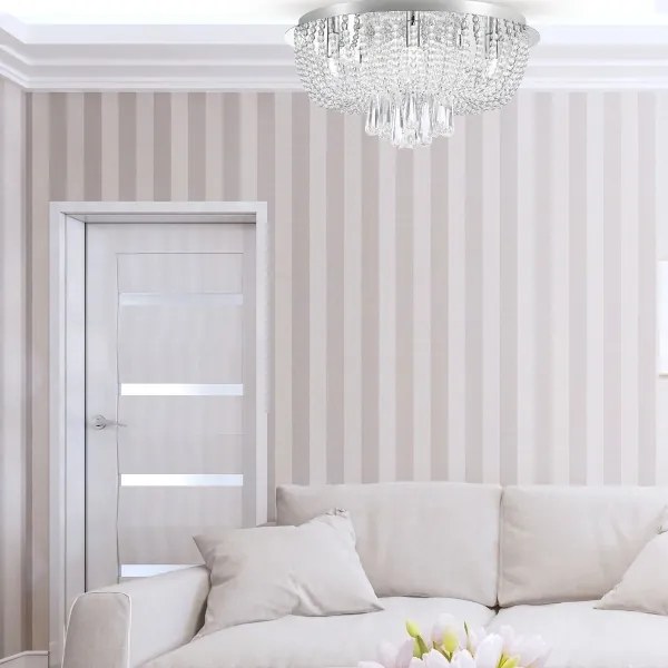 Plafonieră Zuma Line 19157L SENSI 8xG9/25W/230V d. 55 cm argintiu