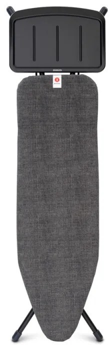 Masa de calcat Brabantia B 1003351, 124x38 cm, 7 pozitii de reglare, Suport generator de abur, Negru