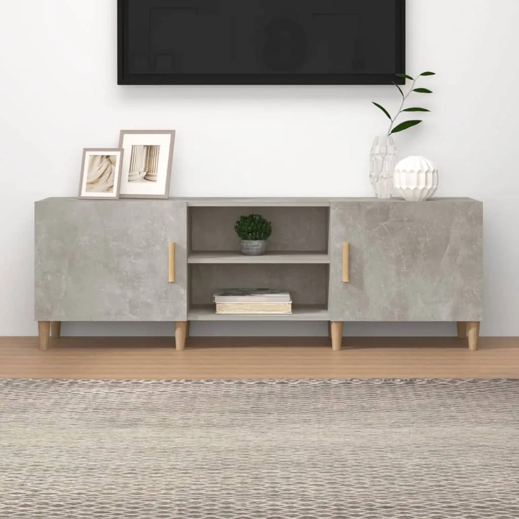 Comoda TV, gri beton, 150x30x50 cm, lemn compozit 1, Gri beton