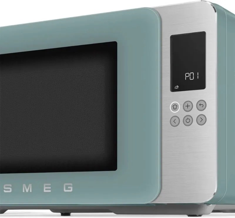 Cuptor cu microunde cu gratar 4in1 SMEG Collezione MOC01EGMEU, 1900 W, 29 l, 18 programe, Inchidere lina, Semnal sonor, Ecran LCD, Verde