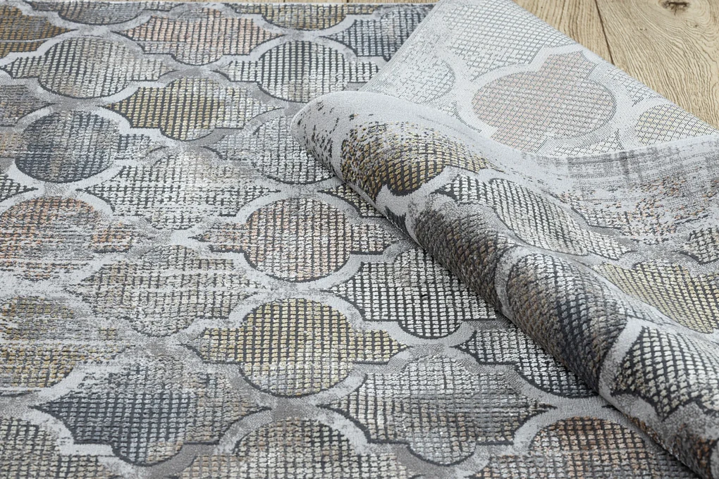 Covor LUCE 75 modern marocani Trellis vintage - structural gri / muştar