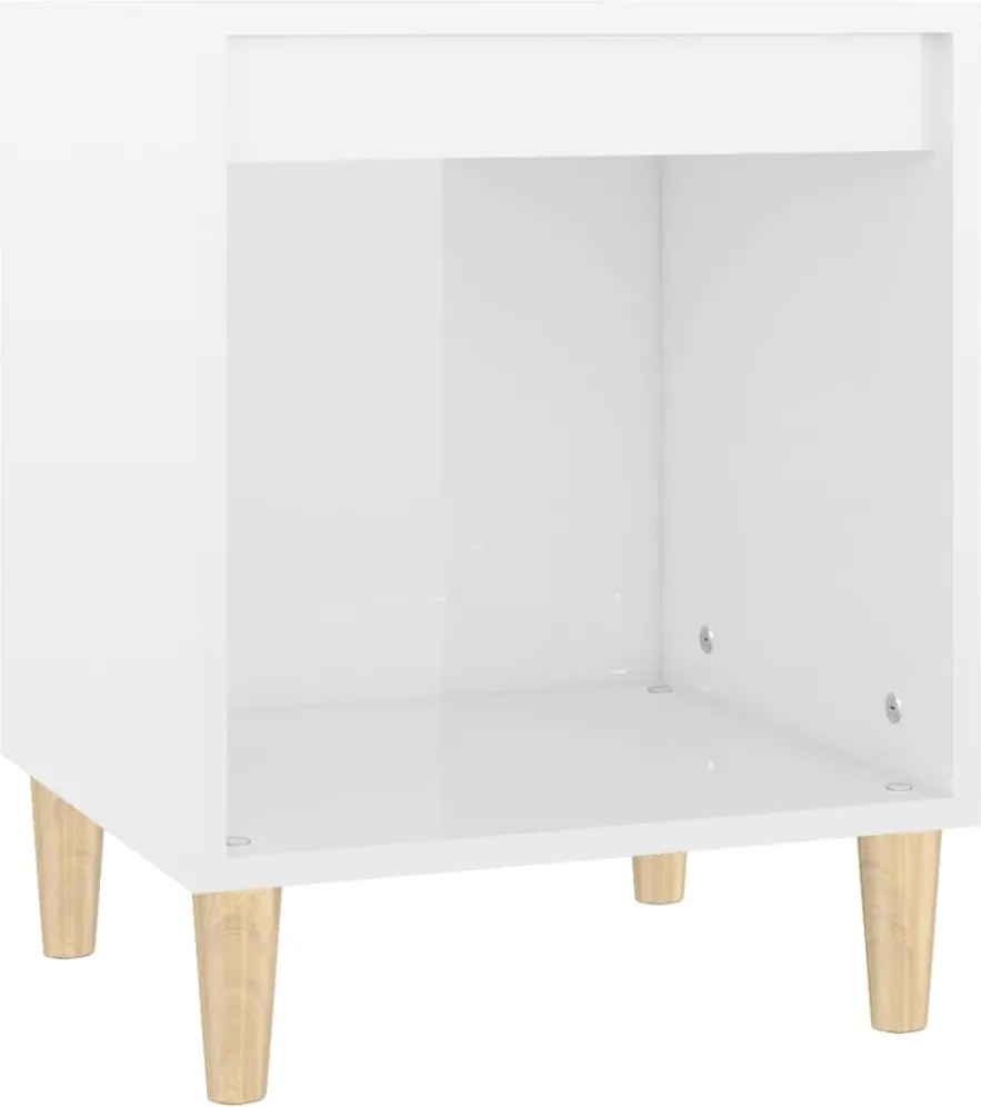 vidaXL Noptieră, alb extralucios, 40x35x50 cm, lemn compozit