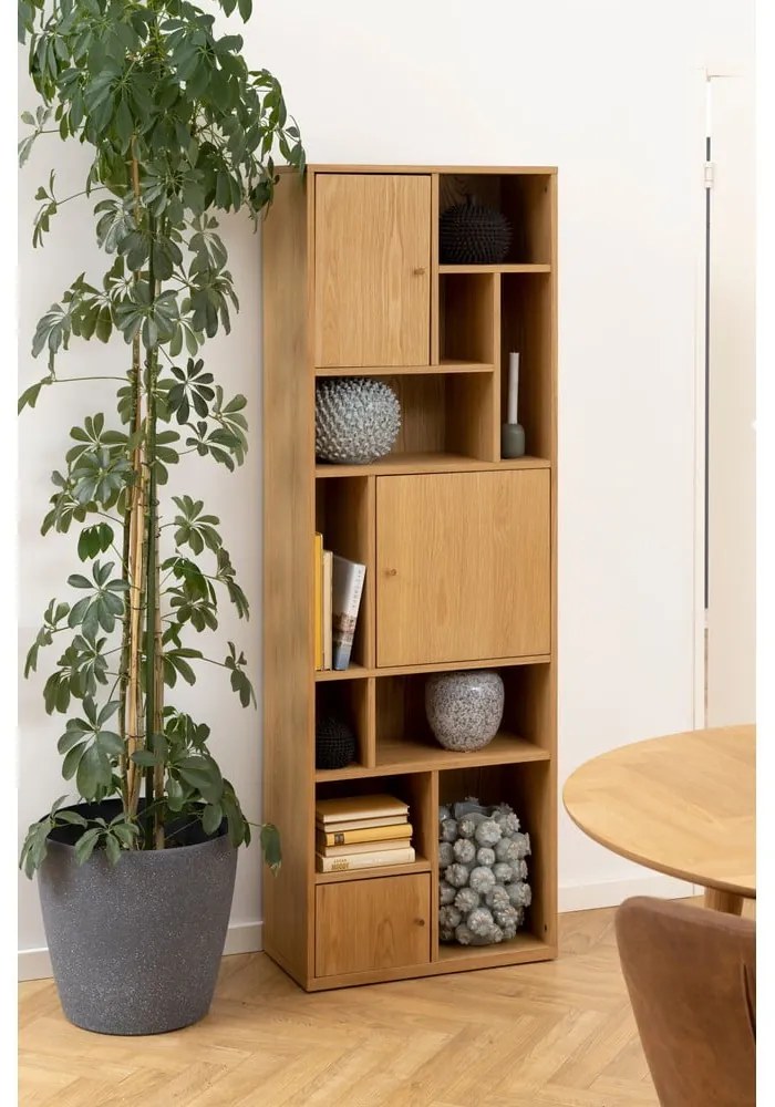 Bibliotecă în culoare naturală cu aspect de lemn de stejar 61x180 cm Rangoon – Actona