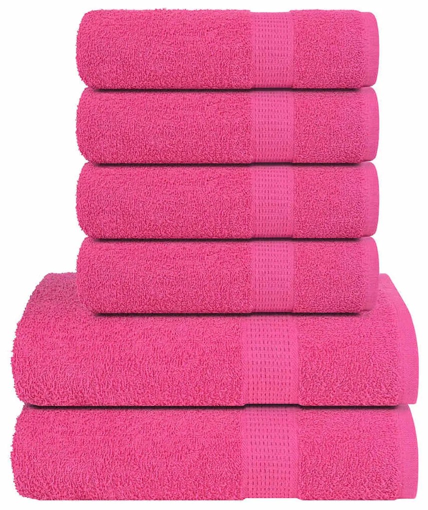 vidaXL Set prosoape 6 piese roz 360 g/m² 100% bumbac