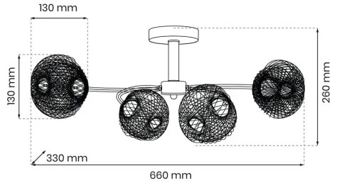 Lustră aplicată OAKLAND 4xE27/60W/230V