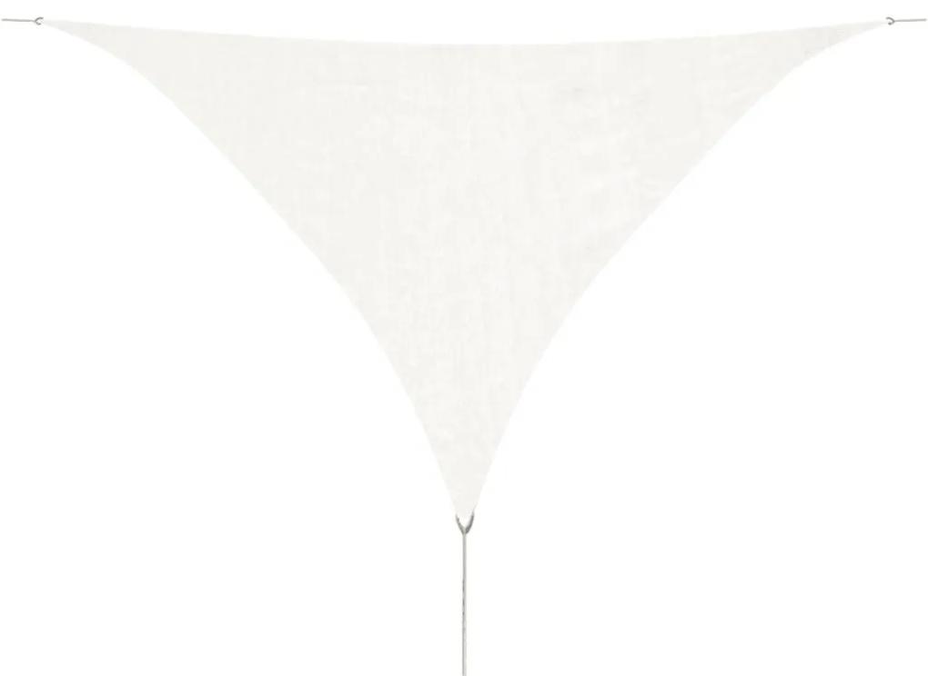 vidaXL Pânză parasolar hdpe, triunghiulară, 5x5x5 m, alb
