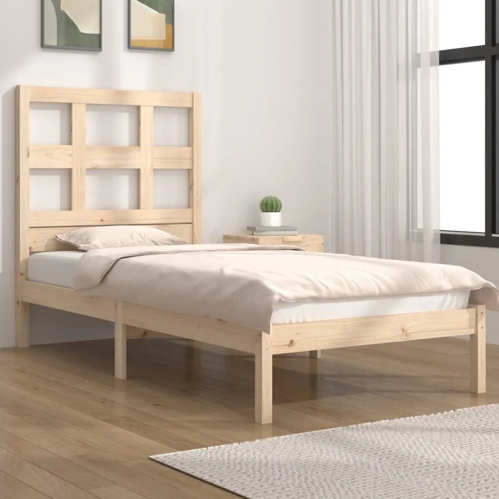 3104443 vidaXL Cadru de pat single, 90x190 cm, lemn masiv de pin