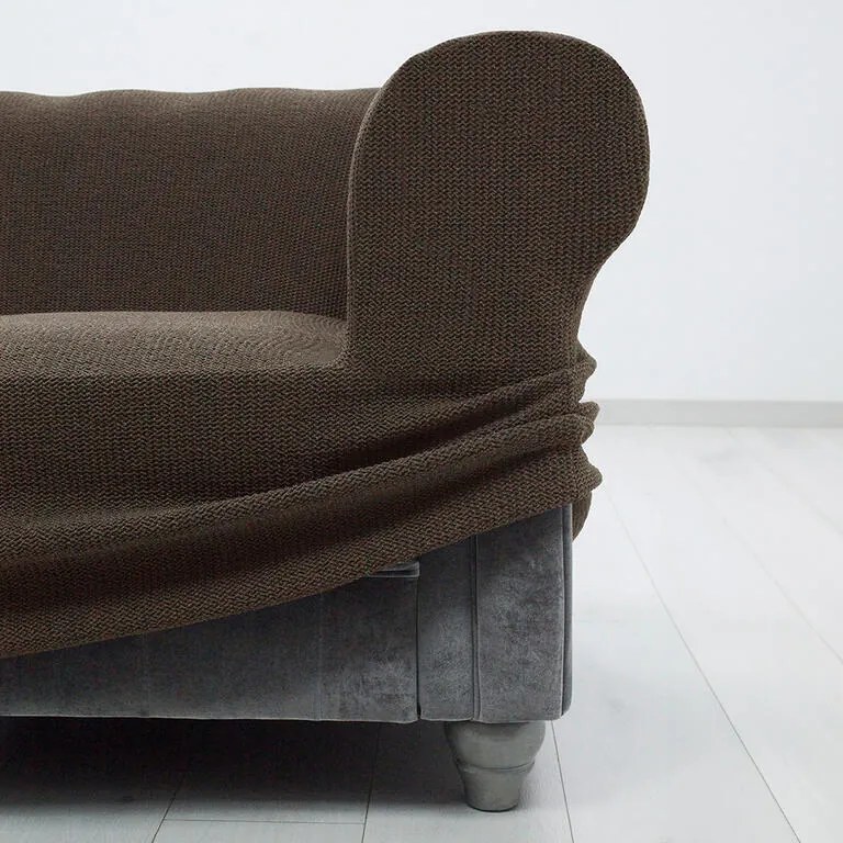 Huse super elastice HARMONIA tutunului canapea cu otoman dreapta (l. 210 - 320 cm)