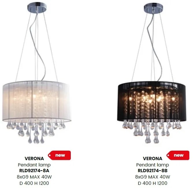 Lustra suspendata design elegant Verona negru