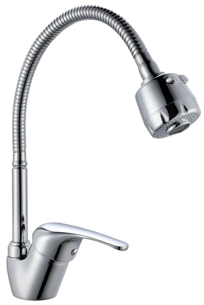 Set Masca Chiuveta Karo, Alb, 80 x 50 x 80 cm, Chiuveta Inox, Cuva stanga, Baterie Flexibila