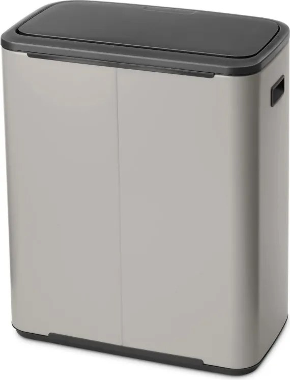 Cos de gunoi Brabantia Bo Touch 1010455, 60 l, Deschidere lina si silentioasa, Deschidere larga, Gri deschis