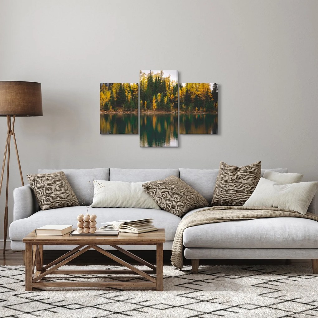 Tablou cu lac de pădure (90x60 cm)