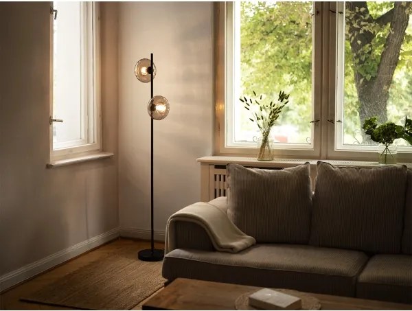 Osram - Lampă de podea DECOR SMOKE 2xE14/12W/230V negru/gri fumuriu