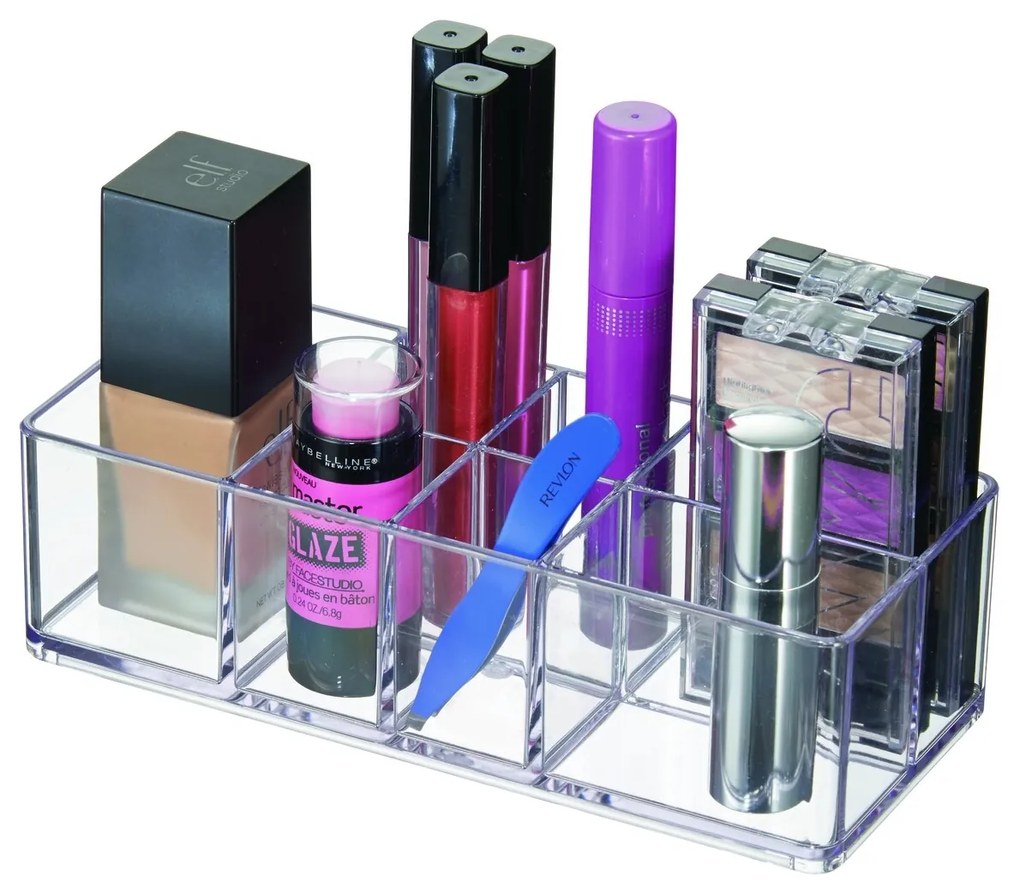 Organizator pentru cosmetice iDesign, 7 compartimente, 18x8x5 cm