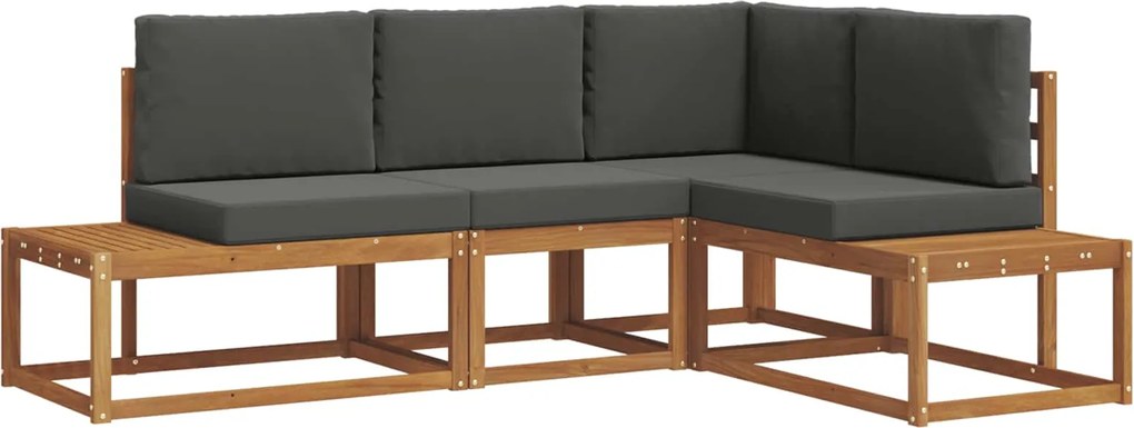 vidaXL Set de canapele de exterior 4 Bucată Natural și Antracit