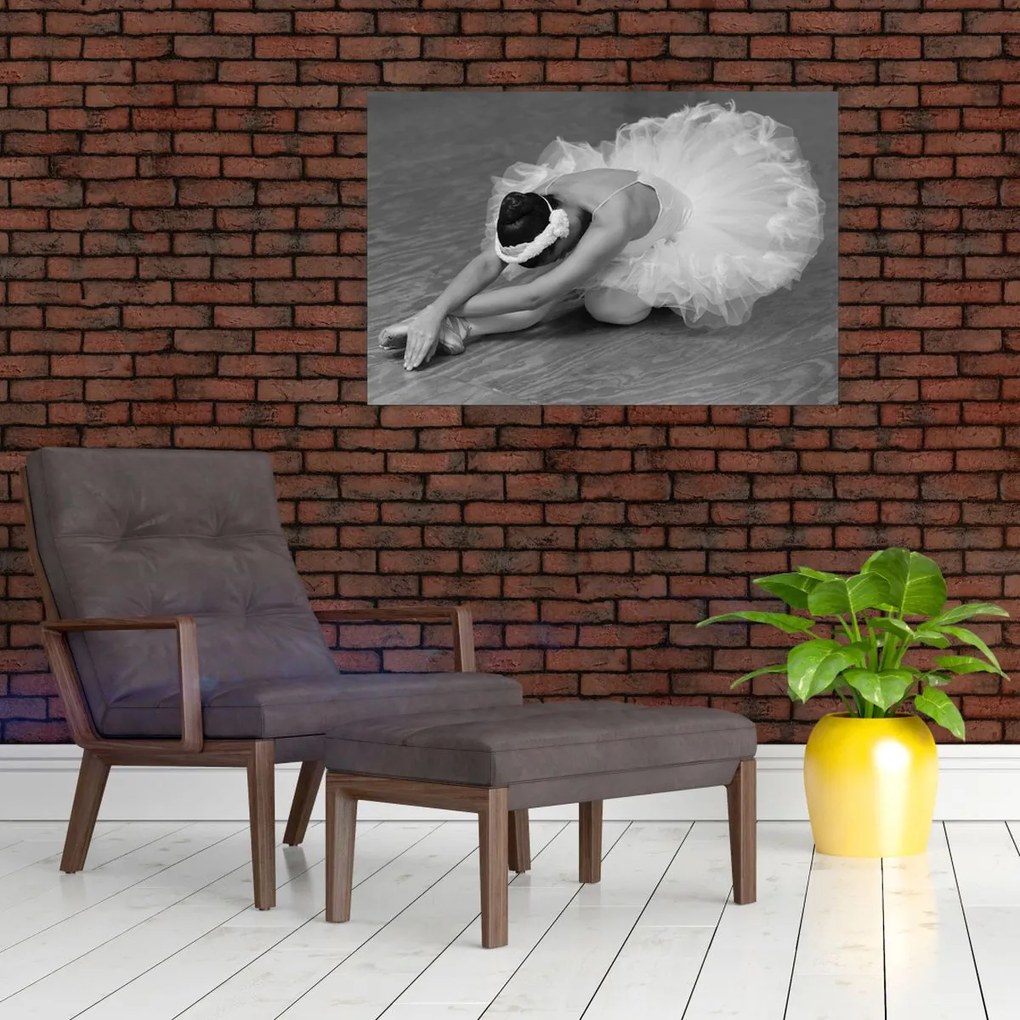 Tablou - Balerină, alb-negru (90x60 cm)