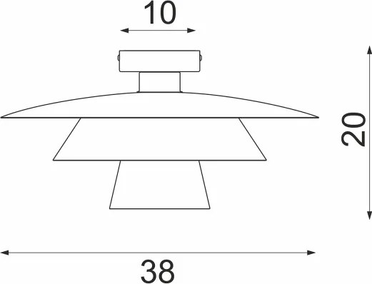 Plafonieră PLATO 1xE27/15W/230V, Ø 38 cm, alb