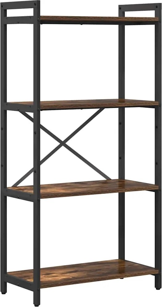 vidaXL Raft pentru cărți Stejar fumuriu 40 x 30 x 85 cm Lemn compozit