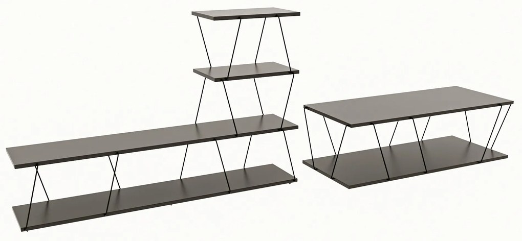 Mobilier living Baska (Antracit + Negru). 1073113