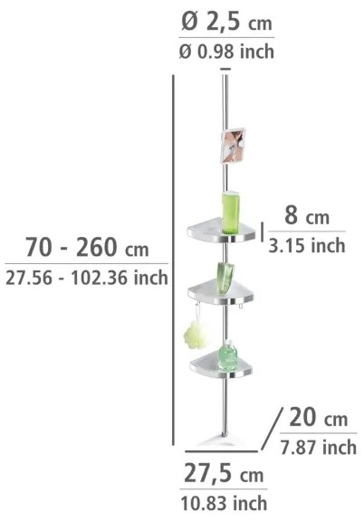 WENKO 22124100-Element de colț PREMIUM 27,5x260 cm argintiu