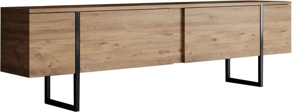 Comoda TV, Hanah Home, Luxe, 180x30x50 cm, Pin Atlantic / Negru