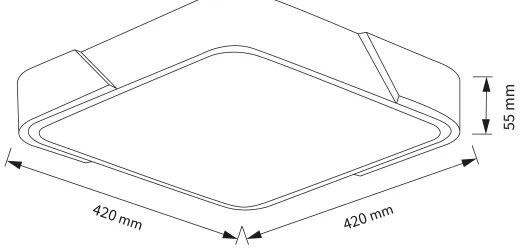 Brilagi - Corp de iluminat LED PILANA dimerizabil, 48W/230V, stejar/negru, 42x42 cm + telecomandă