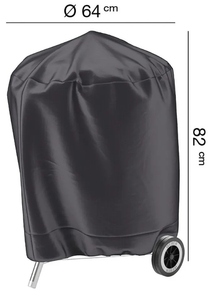 Husa AeroCover pentru gratar tip Kettle cu carbune, 64x64x83 cm, antracit