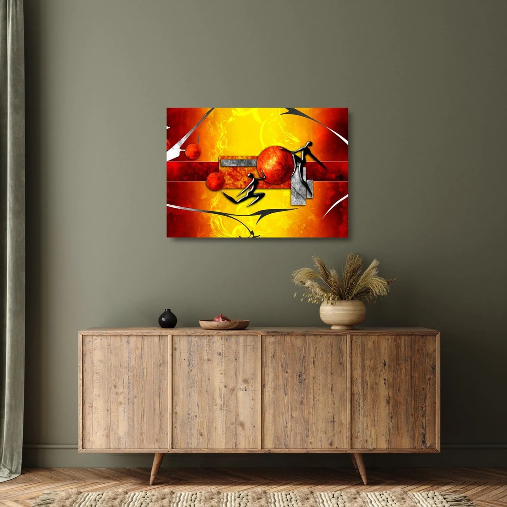 Tablou pe sticlă - Pictura omenirii (70x50 cm)