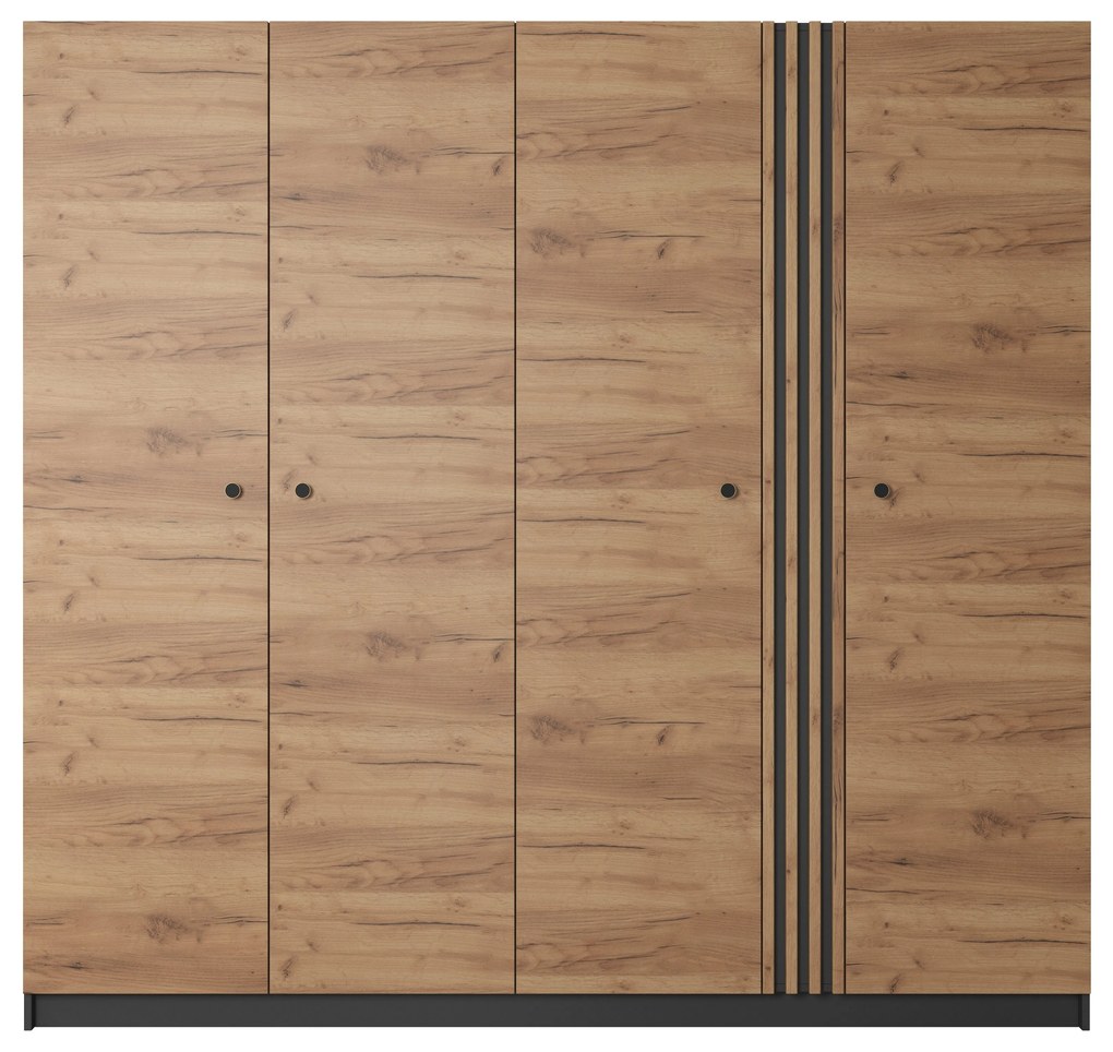 Dulap de haine Dalde 220 (Stejar craft auriu + antracit). 1071346