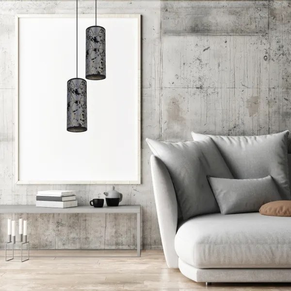 Lustră pe cablu AVALO 2xE27/60W/230V d. 20 cm gri/negru