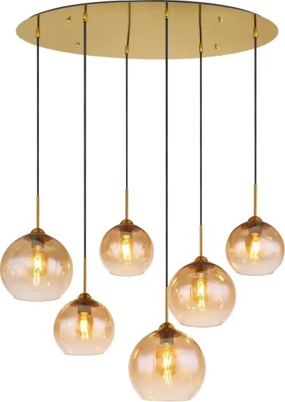 Globo 15788-6H - Lustră suspendată pe cablu JAMESSA 6xE27/60W/230V alamă