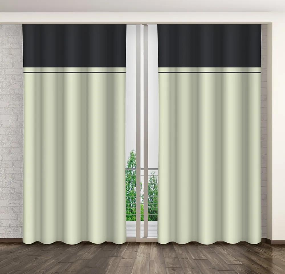 Draperii decorative de dormitor, bej, în două culori Lungime: 270 cm