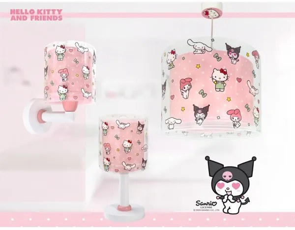 Dalber 41259 - Aplică de perete pentru copii HELLO KITTY & FRIENDS 1xE27/15W/230V, roz