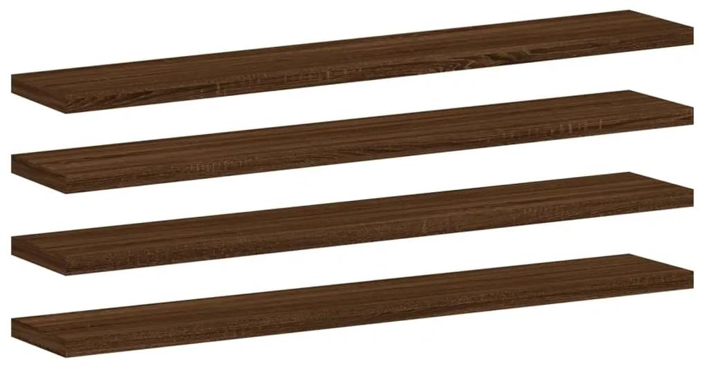 838229 vidaXL Rafturi de perete, 4 buc., stejar maro, 60x10x1,5 cm, lemn