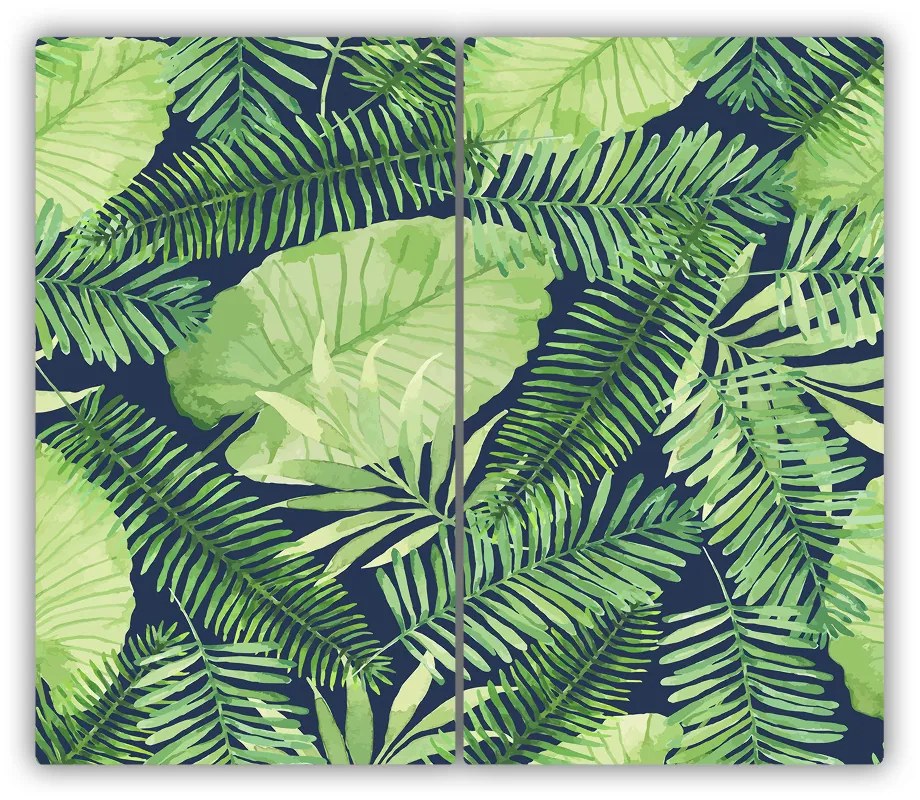 Tocator din sticla frunze tropicale