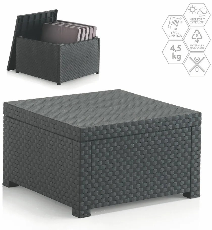 Măsuță de cafea pentru grădină din ratan artificial 56x56 cm – Juinsa