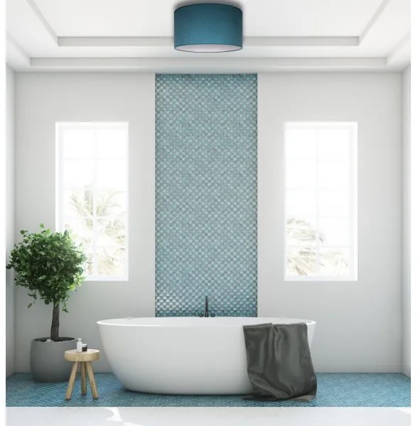 Plafonieră Duolla BRISTOL 1xE27/15W/230V d. 45 cm turcoaz/alb