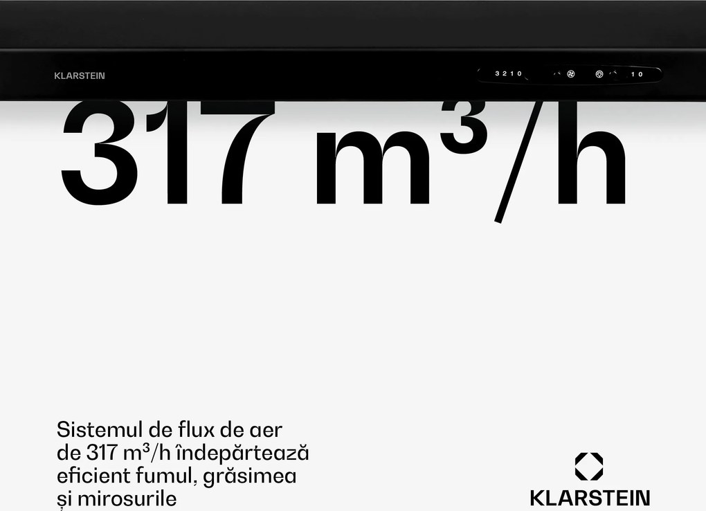 Klarstein UW60BL Hotă 60 cm încorporare sub dulap 208 m³/h