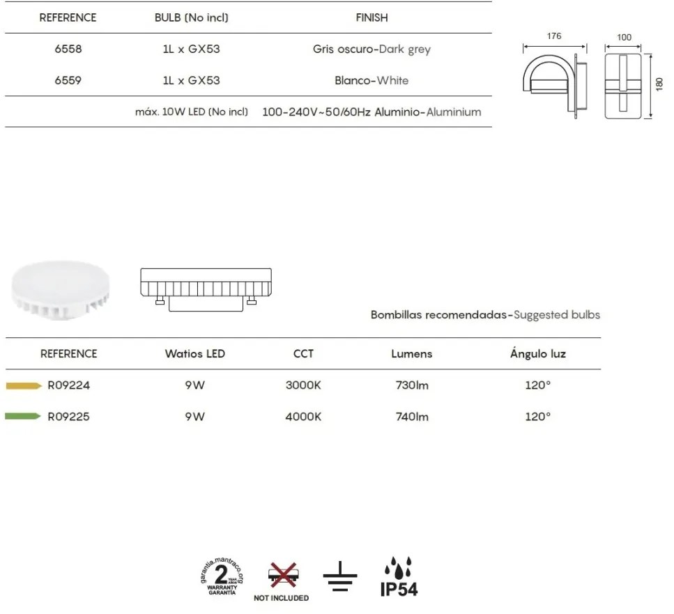 Aplica de perete orientabila iluminat exterior IP54 IGUAZU gri